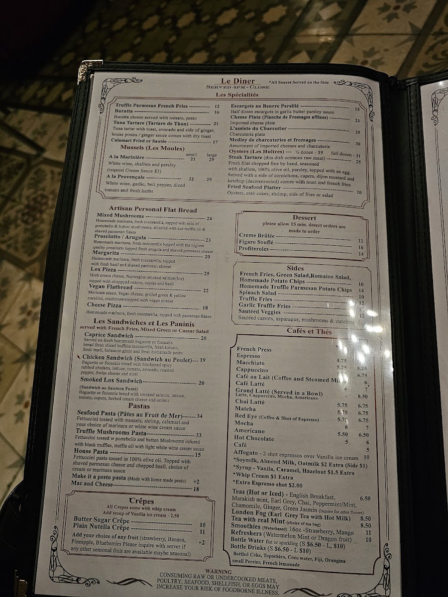 Figaro Bistrot Menu - Image 2