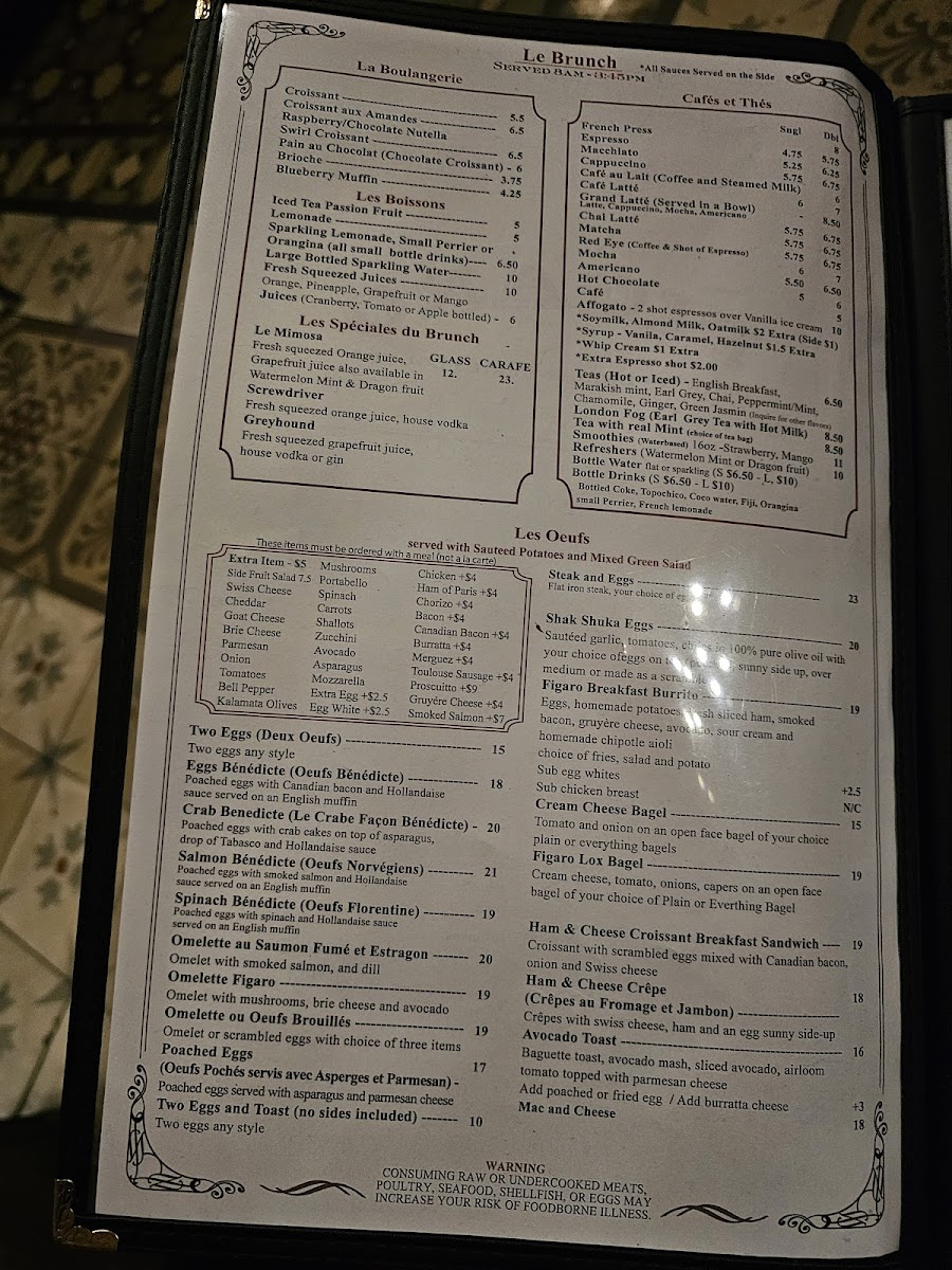 Figaro Bistrot Menu - Image 3