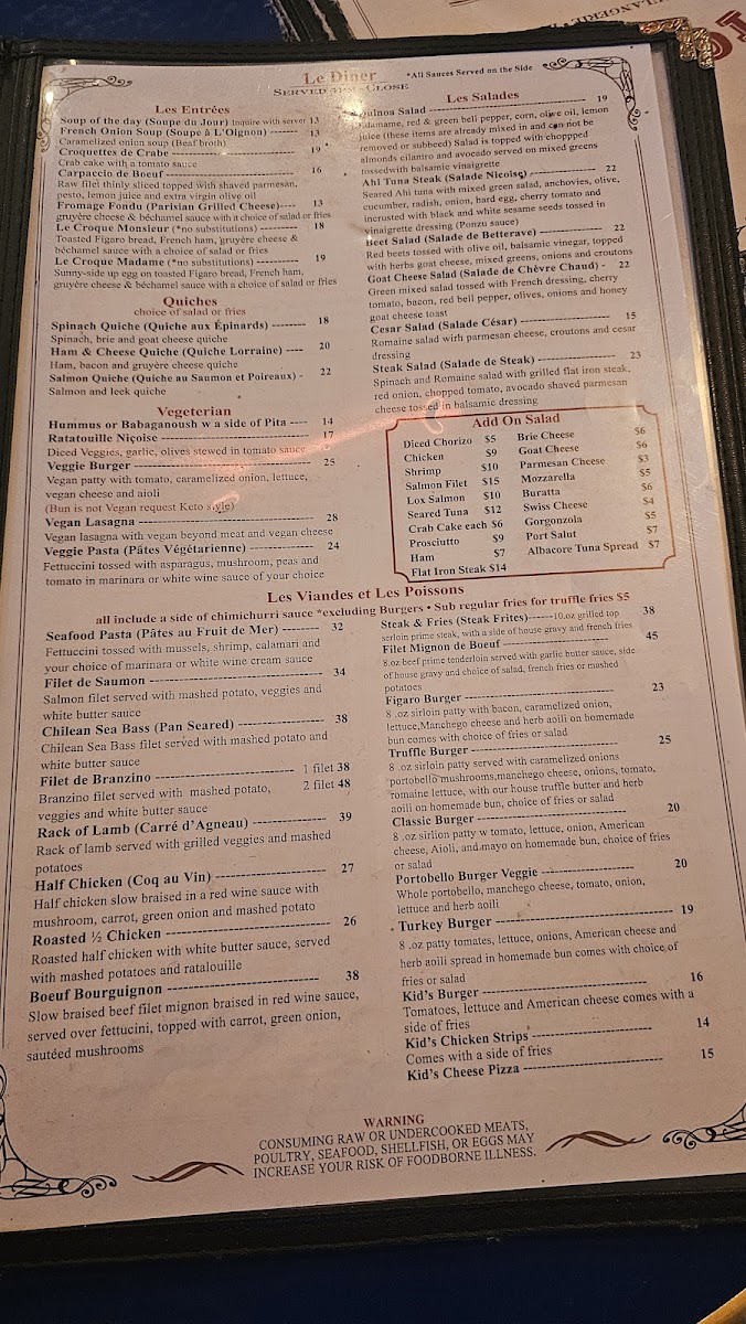 Figaro Bistrot Menu - Image 4