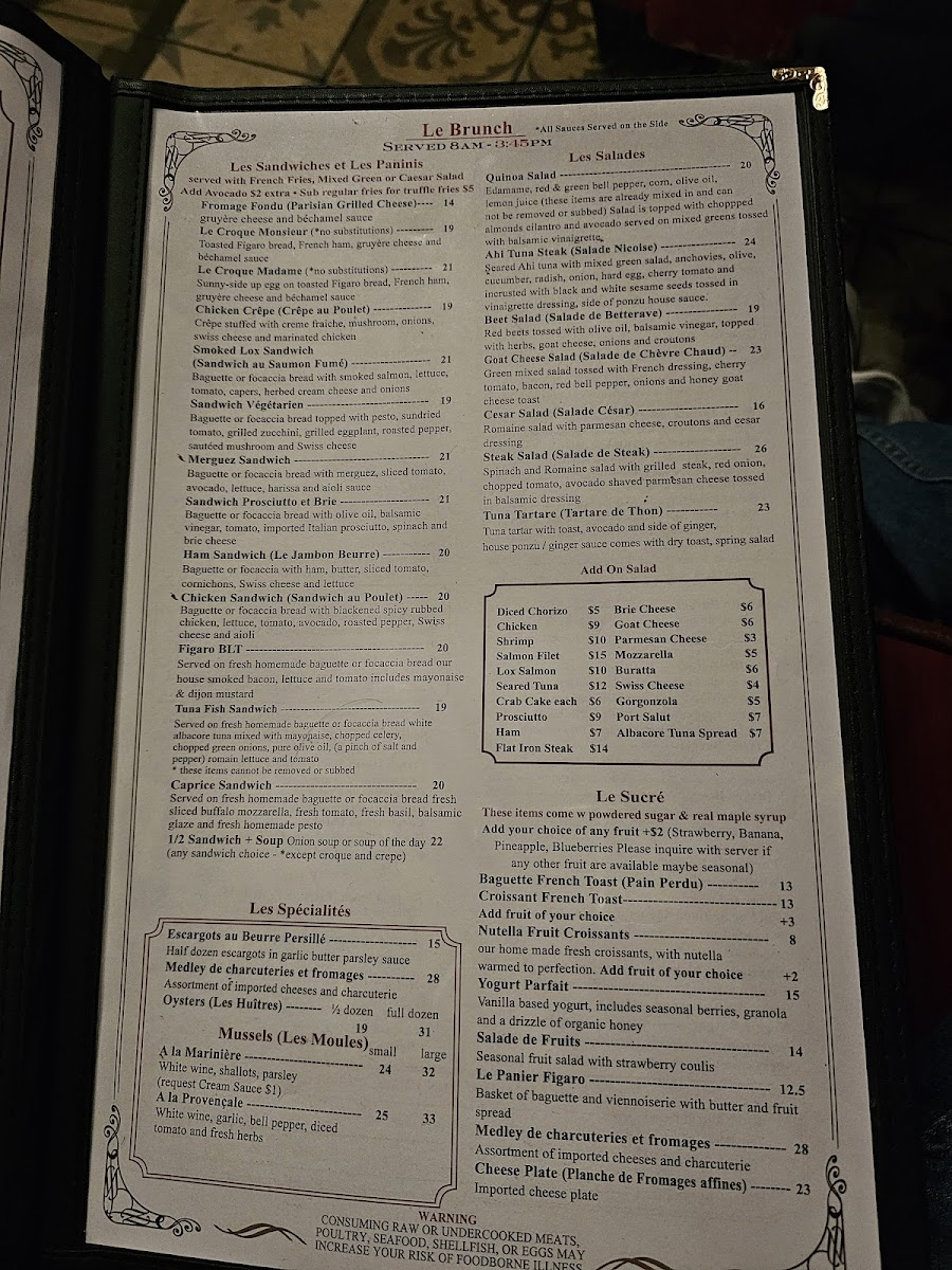 Figaro Bistrot Menu - Image 5